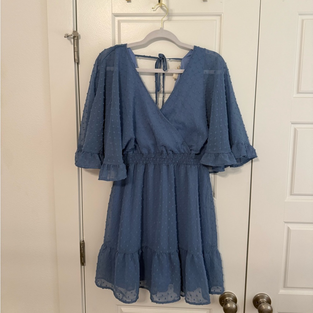 Altar'd State Light Blue Textured Dress